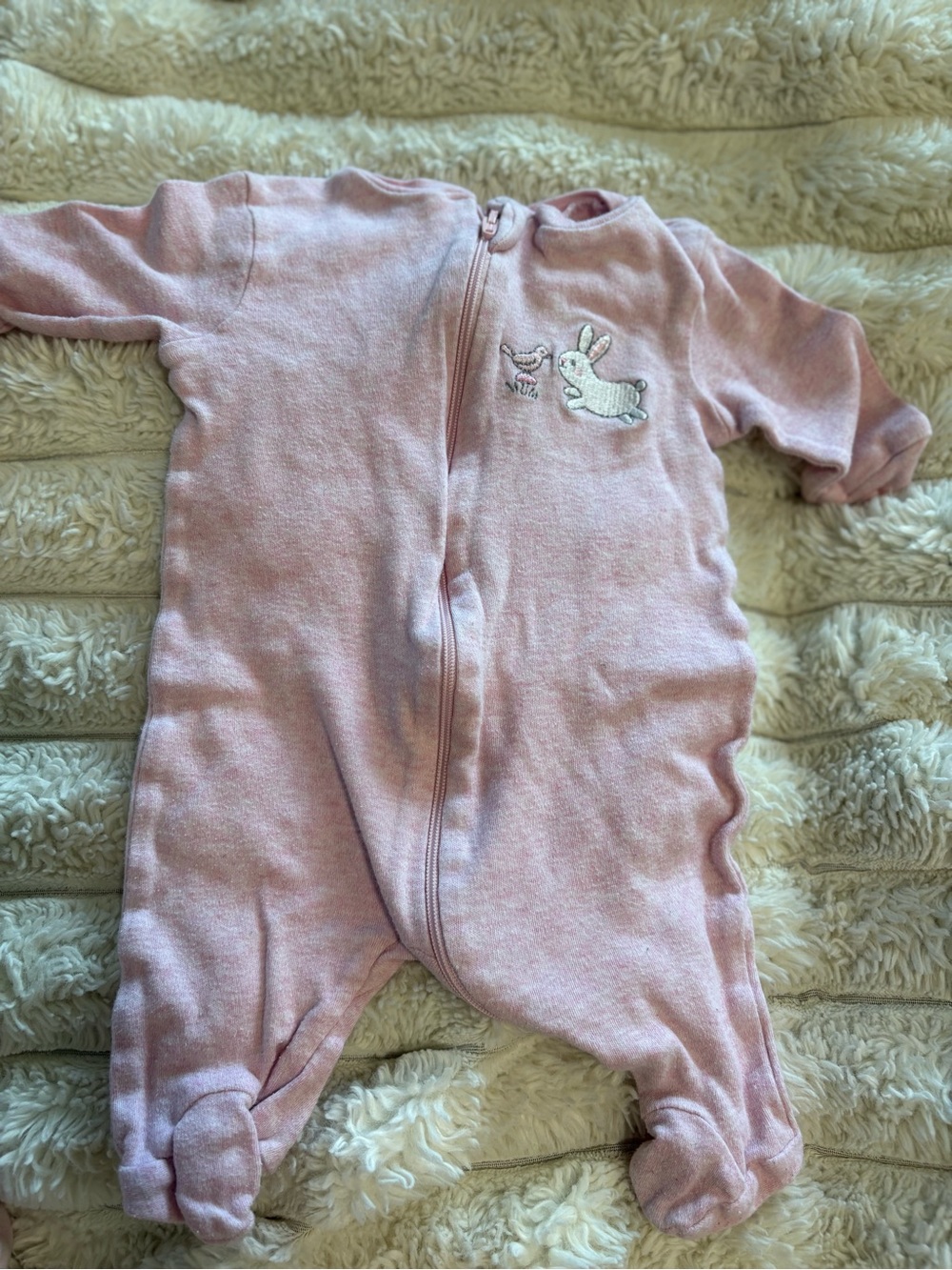 7/$30 George Pink Bunny Footed One-Piece Sleeper